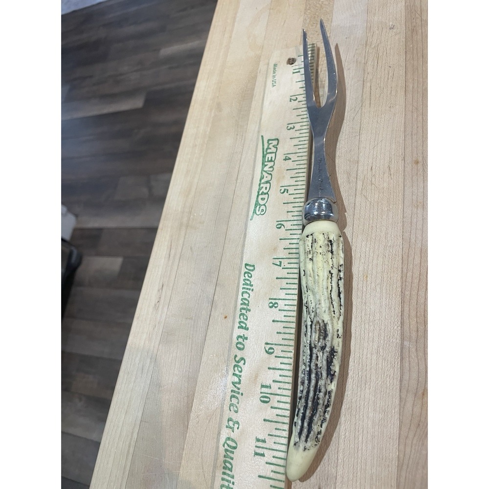 Vintage Stag Handle Carving Fork Meat Carving - Picture 6 of 6